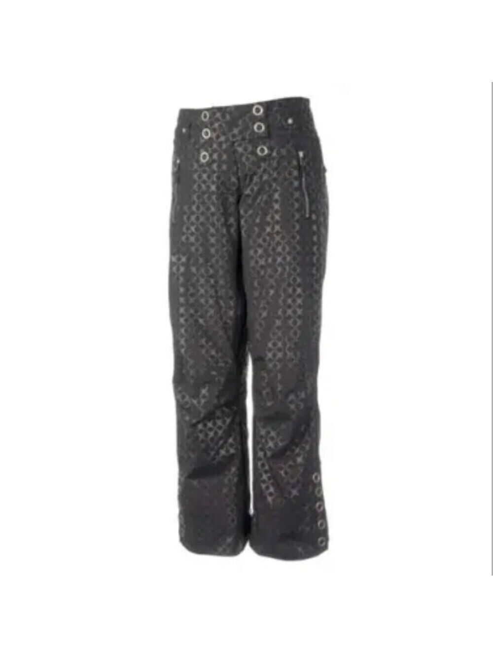 OBERMEYER Womens Lani Black & silver Ski Pants Snow Pants sz 10